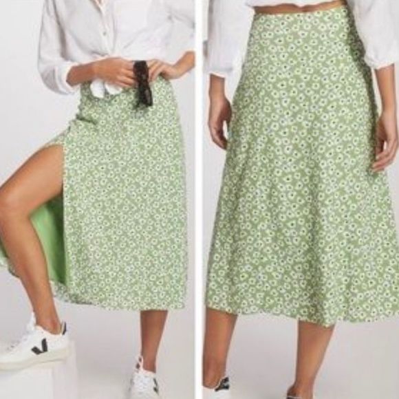 Maeve Dresses & Skirts - MAEVE Anthropologie Side-Slit Midi Skirt Size 4
